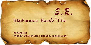 Stefanecz Rozália névjegykártya